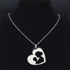 2022 Family Heart Mom Boy Stainless Steel Son Mum Silver Color Chain Necklace for Women Jewelry bijoux femme N4152S01