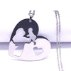 2022 Family Love Heart Baby Mum Stainless Steel Silver Color Chain Necklaces Women Jewelry collier acier inoxydable NXS01