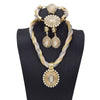 2021 African Nigerian Ring Pendant Bracelet Jewelry Charm Necklace Earrings Dubai Gold Sets for Women Wedding Bridal
