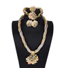 2021 African Nigerian Ring Pendant Bracelet Jewelry Charm Necklace Earrings Dubai Gold Sets for Women Wedding Bridal