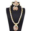 2021 African Nigerian Ring Pendant Bracelet Jewelry Charm Necklace Earrings Dubai Gold Sets for Women Wedding Bridal