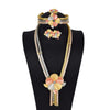2021 African Nigerian Ring Pendant Bracelet Jewelry Charm Necklace Earrings Dubai Gold Sets for Women Wedding Bridal