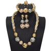 2021 African Nigerian Ring Pendant Bracelet Jewelry Charm Necklace Earrings Dubai Gold Sets for Women Wedding Bridal