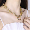 2021 Big Necklace for Women Twist Gold Color Chunky Thick Lock Choker Chain Necklaces Party Punk Jewelry