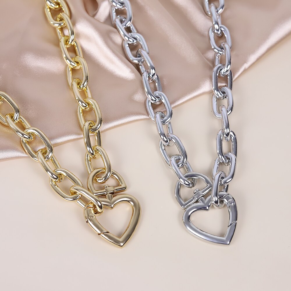 2021 Big Necklace for Women Twist Gold Color Chunky Thick Lock Choker Chain Necklaces Party Punk Jewelry