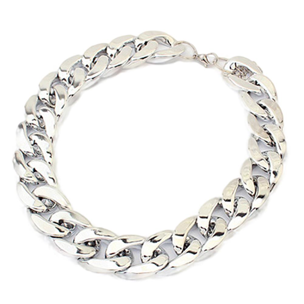 2021 Big Necklace for Women Twist Gold Silver Color Chunky Thick Lock Choker Chain Necklaces Party Jewelry