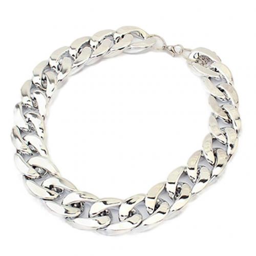 2021 Big Necklace for Women Twist Gold Silver Color Chunky Thick Lock Choker Chain Necklaces Party Jewelry