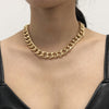 2022 Big Necklace for Women Twist Gold Silver Color Chunky Thick Lock Choker Chain Necklaces Party Jewelry
