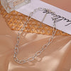 2021  Big Necklace for Women Twist Gold Silver Color Chunky Thick Lock Choker Chain Necklaces Party Jewelry
