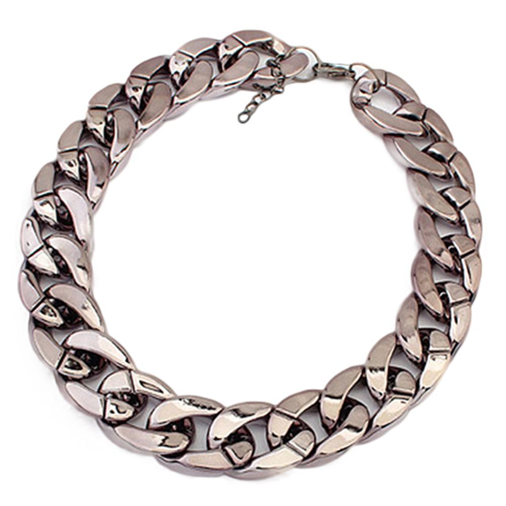 2021 Big Necklace for Women Twist Gold Silver Color Chunky Thick Lock Choker Chain Necklaces Party Jewelry