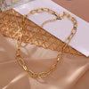 2021 Big Retro Necklace for Women Twist Gold Silver Color Chunky Thick Lock Choker Chain Necklaces Party Jewelry Gifts