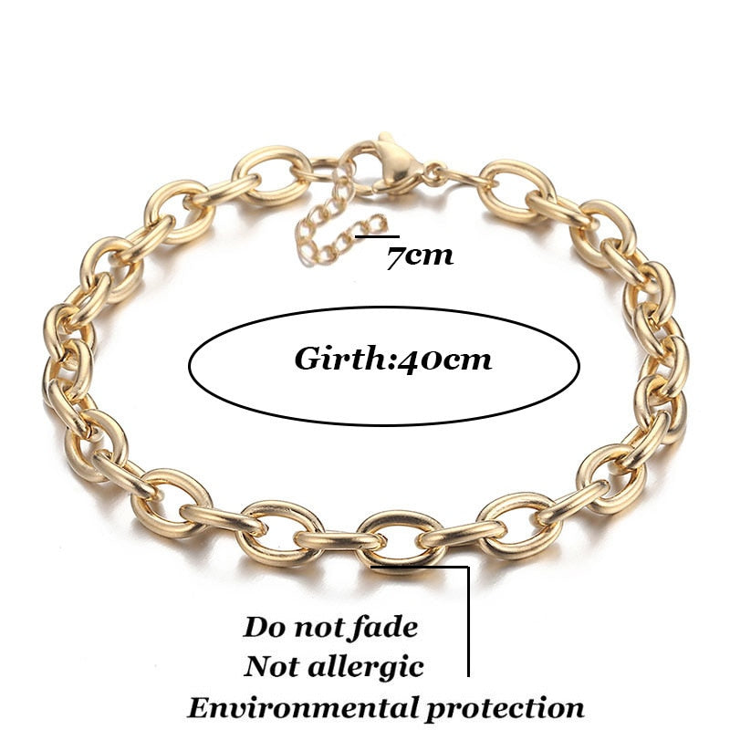 2021  Big Retro Necklace for Women Twist Gold Silver Color Chunky Thick Lock Choker Chain Necklaces Party Jewelry