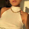 2021 Big Retro Necklace for Women Twist Gold Silver Color Chunky Thick Lock Choker Chain Necklaces Party Jewelry Gifts