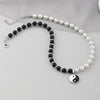 2021 Black White Pearl Bead Choker Collar for women men Yin Yang Taichi Pendant Necklace Punk Hip Hop Neck Chain Jewelry