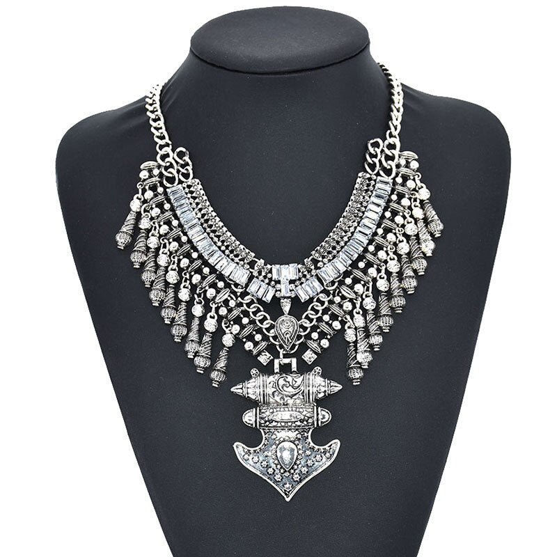 2021 Bohemian Arrow Choker Collar Necklace Vintage Tassel Statement Maxi Long Necklace Women Collier Femme Jewelry