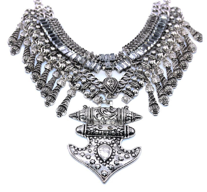 2021 Bohemian Arrow Choker Collar Necklace Vintage Tassel Statement Maxi Long Necklace Women Collier Femme Jewelry