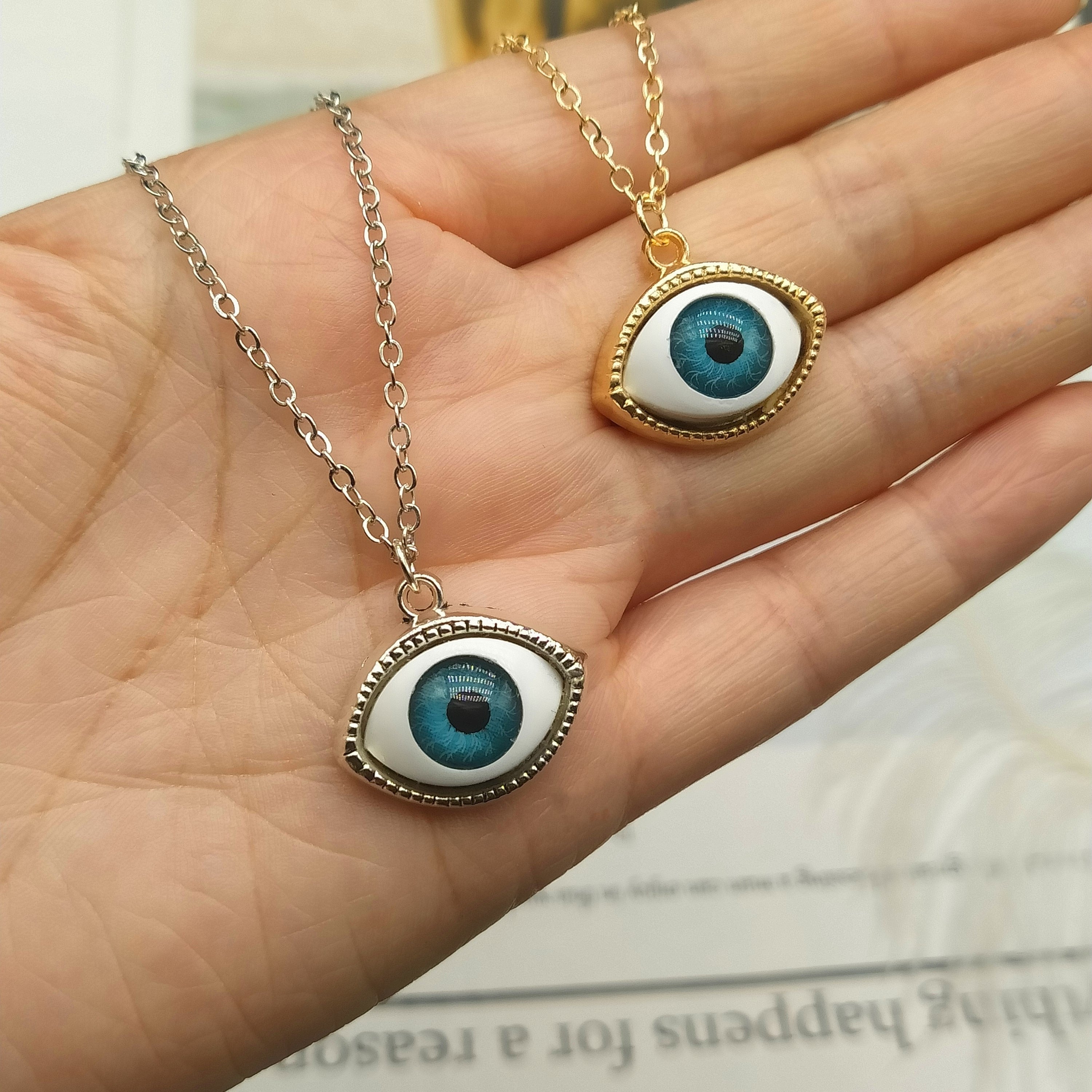 2022 Charming Necklace Gothic Eyeball Vintage Punk  evil Eyes Pendant Necklace Lucky  Evil Eye Necklace Gifts