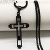 2022 Cross Stainless Steel Necklace for Men Black Color Choker Necklace Jewelry acero inoxidable N4539S02