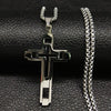 2022 Cross Stainless Steel Necklace for Men Black Color Choker Necklace Jewelry acero inoxidable N4539S02