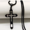 2022 Cross Stainless Steel Necklace for Men Black Color Choker Necklace Jewelry acero inoxidable N4539S02