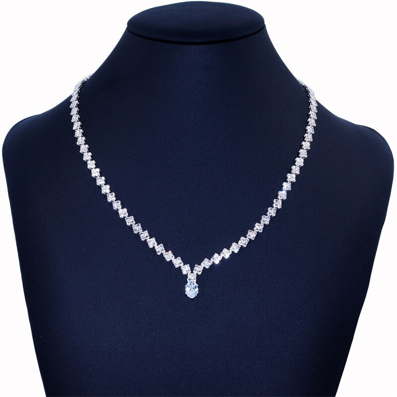 2021 Dazzling Crystal Choker Necklace Rhinestone Chain Silver Color Simple Clavicle Necklace Korean Jewelry