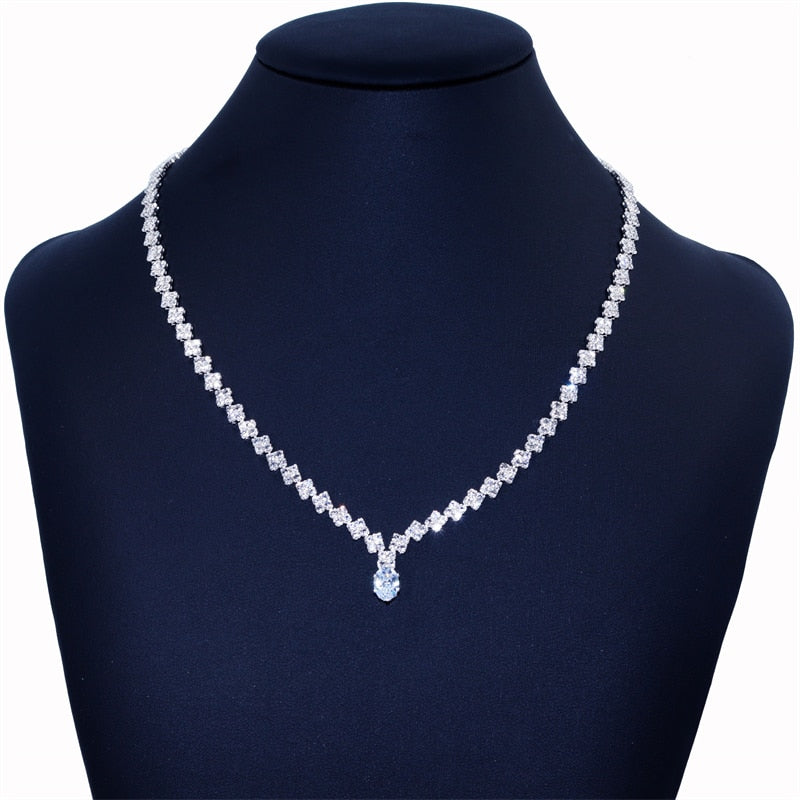 2021 Dazzling Crystal Choker Necklace Rhinestone Chain Silver Color Simple Clavicle Necklace Korean Jewelry