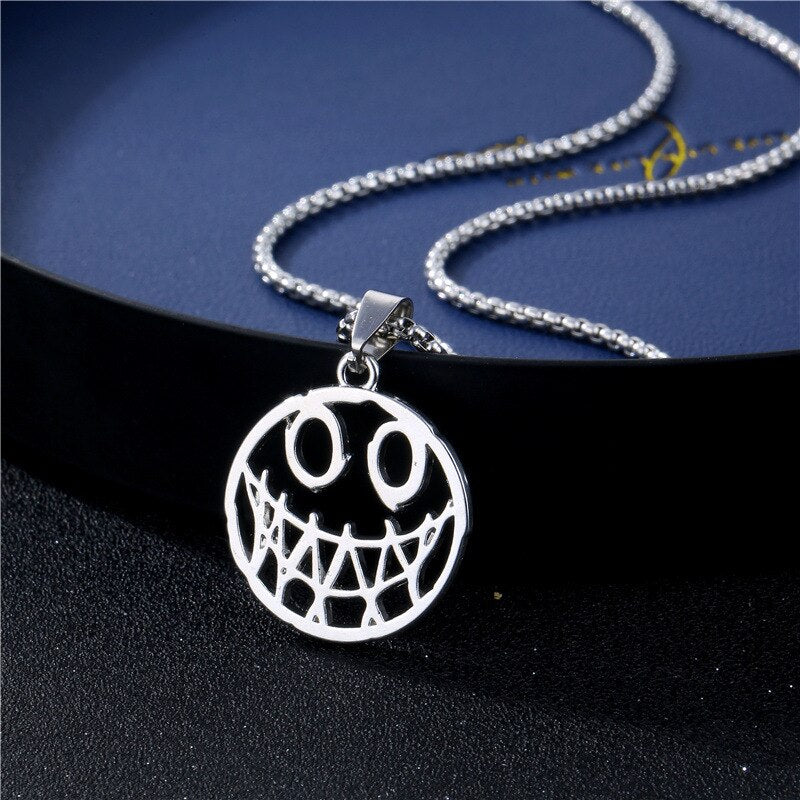 2021 Hip Hop Rock Neck Chain for Men Women Smile Face Pendant Necklace evil Punk Gothic Collar Couple Friends Necklace
