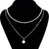 2021 Kpop Pearl Choker Necklace Cute Classic Double Layer Chain Pendant For Women Jewelry Girl Gift чокер