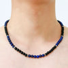 2021 Men Necklace 6mm Natural Tiger eyes Matte Lapis Lazuli Stone Braslet Strand Choker Necklace For Him Accessories