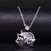 2022 Moon Sun Pentagram Stainless Steel WITCH Necklace for Women/Men Witchcraft Book Necklace Jewelry joyas N1906S02