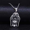 2022 Moon Sun Pentagram Stainless Steel WITCH Necklace for Women/Men Witchcraft Book Necklace Jewelry joyas N1906S02