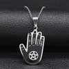 2022 Moon Sun Pentagram Stainless Steel WITCH Necklace for Women/Men Witchcraft Book Necklace Jewelry joyas N1906S02