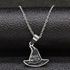 2022 Moon Sun Pentagram Stainless Steel WITCH Necklace for Women/Men Witchcraft Book Necklace Jewelry joyas N1906S02