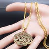 2022 Muslim Allah Loran Stainless Steel Chain Necklace Women Gold Color Islam Necklaces Jewelry colgante mujer N1135S02