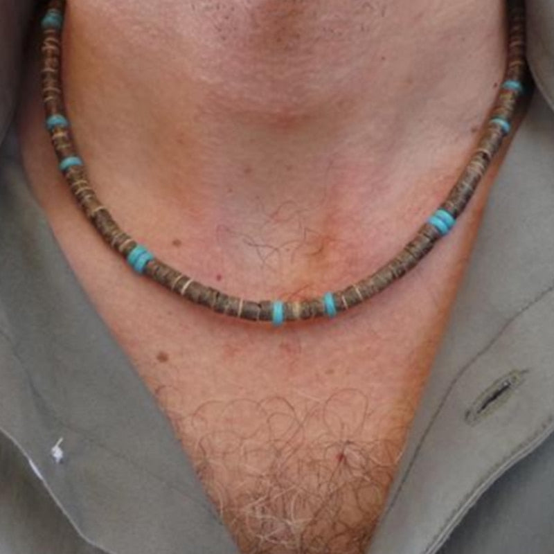 2021 Necklace Men Vintage 4mm/6mm/8mm Natural Wood Rosary Necklace For Him Man Viking Necklace Accessories  Buddha Gift