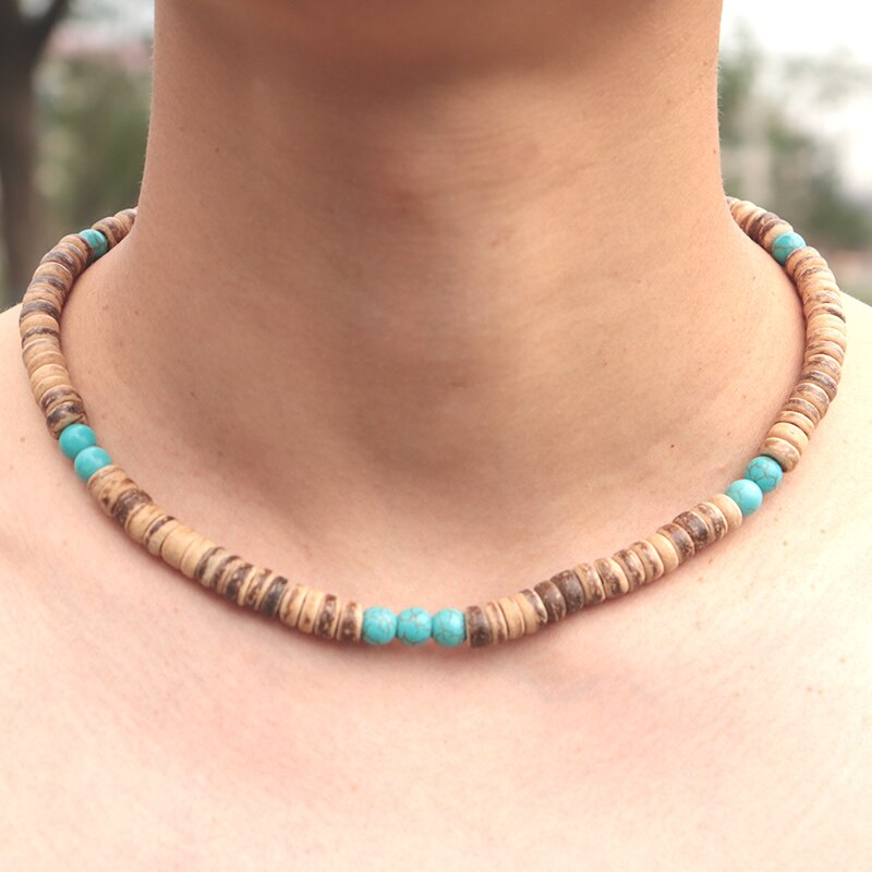 2021 Necklace Men Vintage 4mm/6mm/8mm Natural Wood Rosary Necklace For Him Man Viking Necklace Accessories  Buddha Gift