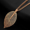 2022 Rose Gold Color Necklace For Women Necklaces & Pendants Sweater Chain Big Leaves Pendant Statement Jewelry Gift