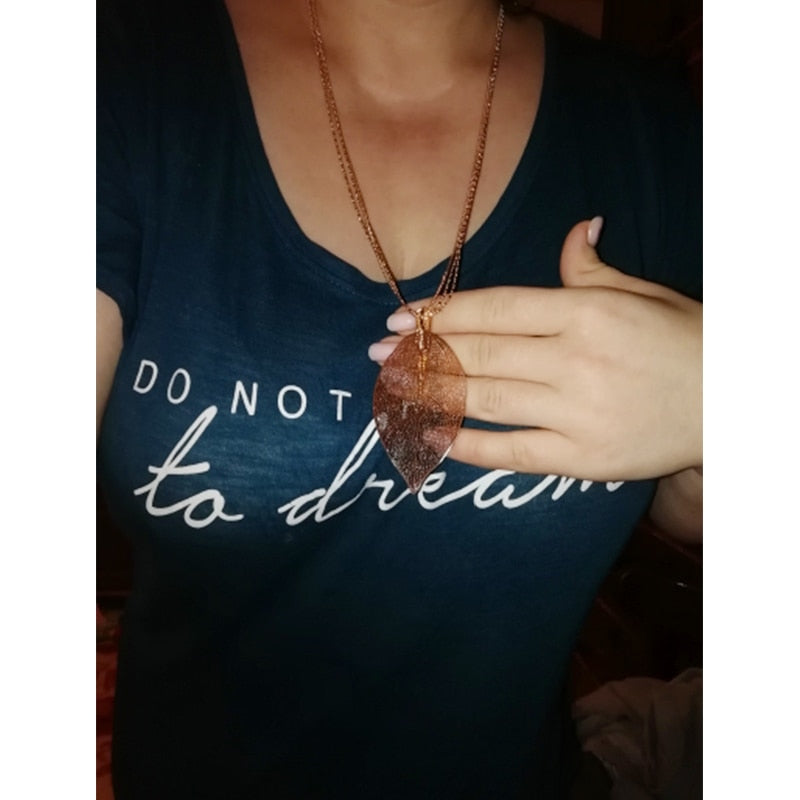 2022 Rose Gold Color Necklace For Women Necklaces & Pendants Sweater Chain Big Leaves Pendant Statement Jewelry Gift