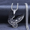 2022 Phoenix Stainless Steel Chain Necklace for Women Silver Color Statement Necklace Jewelry colgante mujer N4026S02