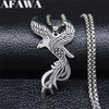 2022 Phoenix Stainless Steel Chain Necklace for Women Silver Color Statement Necklace Jewelry colgante mujer N4026S02