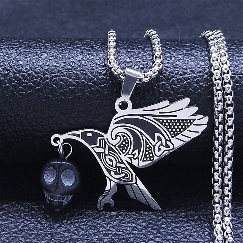 2022 Phoenix Stainless Steel Chain Necklace for Women Silver Color Statement Necklace Jewelry colgante mujer N4026S02