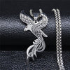 2022 Phoenix Stainless Steel Chain Necklace for Women Silver Color Statement Necklace Jewelry colgante mujer N4026S02