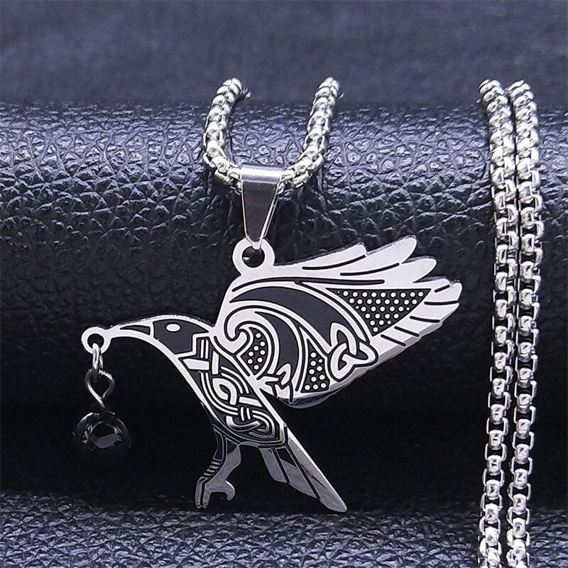 2022 Phoenix Stainless Steel Chain Necklace for Women Silver Color Statement Necklace Jewelry colgante mujer N4026S02