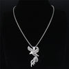 2022 Phoenix Stainless Steel Chain Necklace for Women Silver Color Statement Necklace Jewelry colgante mujer N4026S02