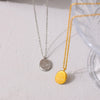 2021 Stainless Steel Round Pendant Necklace for Women 18 K Metal Collar Jewelry Daily Matching Accessories Couple Gifts