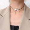 2021 Sweet Cool Titanium Steel Belt Buckle Clavicle Chain Silver Color Necklace Chokers Party Jewelry Gifts