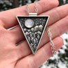 2022 Trend Triangle Snow Mountain Moon Pendant Necklace Women's Necklace Retro Metal Accessories Party Jewelry