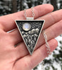 2022 Trend Triangle Snow Mountain Moon Pendant Necklace Women's Necklace Retro Metal Accessories Party Jewelry