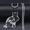 2022 Witchcraft Eyes Cat Stainless Steel Necklace for Women/Men Silver Color Statement Necklace Jewelry cadena N4080S02