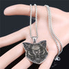 2022 Witchcraft Eyes Cat Stainless Steel Necklace for Women/Men Silver Color Statement Necklace Jewelry cadena N4080S02